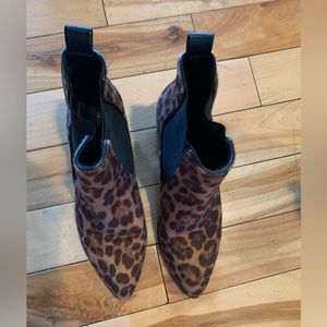 Leopard print heel booties